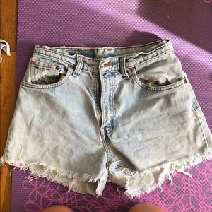 Levi’s high waisted distressed light wash